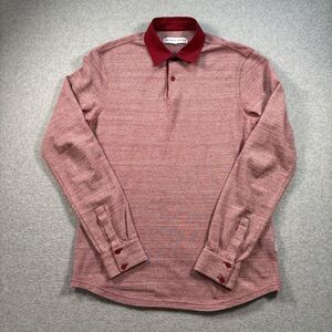 Orlebar Polo Shirt‎ Men's Size Medium Heather Red Long Sleeve Cotton England